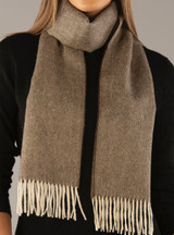 Herringbone Scarf - 100% Baby Alpaca, Chestnut, close up Herringbone Scarf - 100% Baby Alpaca, Chestnut, close up