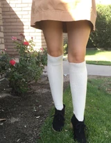 Vintage Tube Knee High Alpaca Socks On Model