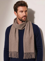 Solid 100% Baby Alpaca Wool Scarf for Men
