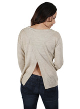 Women's Beach Boat-Neck Alpaca Pullover Back