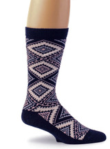 Women's Diamond Argyle Alpaca Crew Socks
Side View