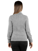 Women's Newcastle Cable Zip Baby Alpaca Cardigan Back