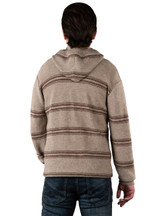Baja Alpaca Striped Hoodie on Model Back