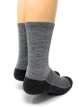 Cross Trainer Cushioned Athletic Crew Alpaca Socks Grey / Charcoal - Heel