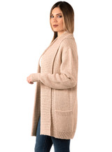 Lightweight Open Front Long Cardigan 100% Alpaca Wool Sweater
Side