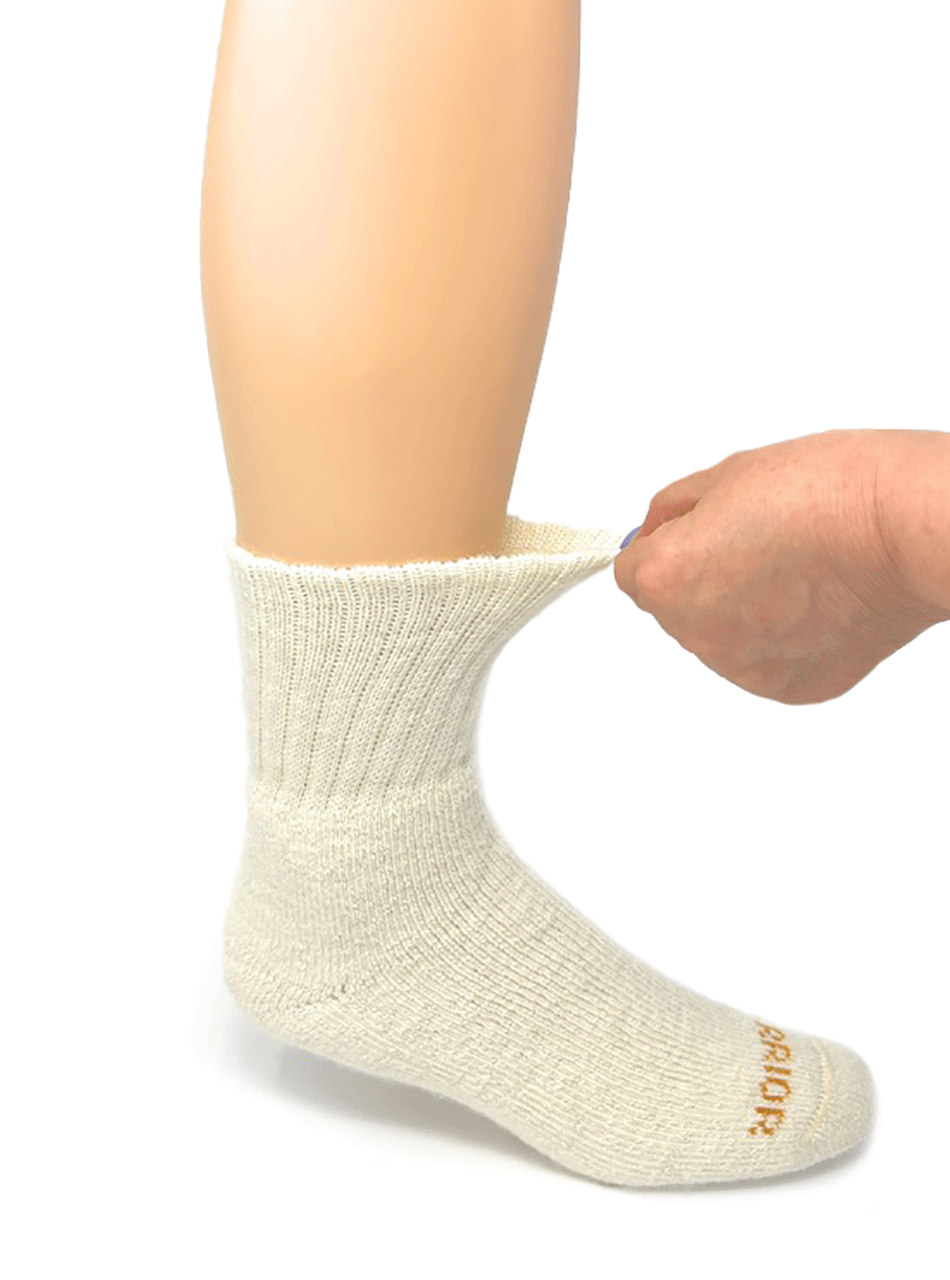 Toasty Toes Ultimate Alpaca Socks® Half-Crew,  Ivory, Non Constricting.
