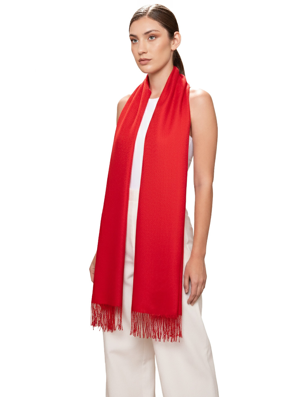 Silk-alpaca blend shawl showing delicate sheen and smooth, airy texture.