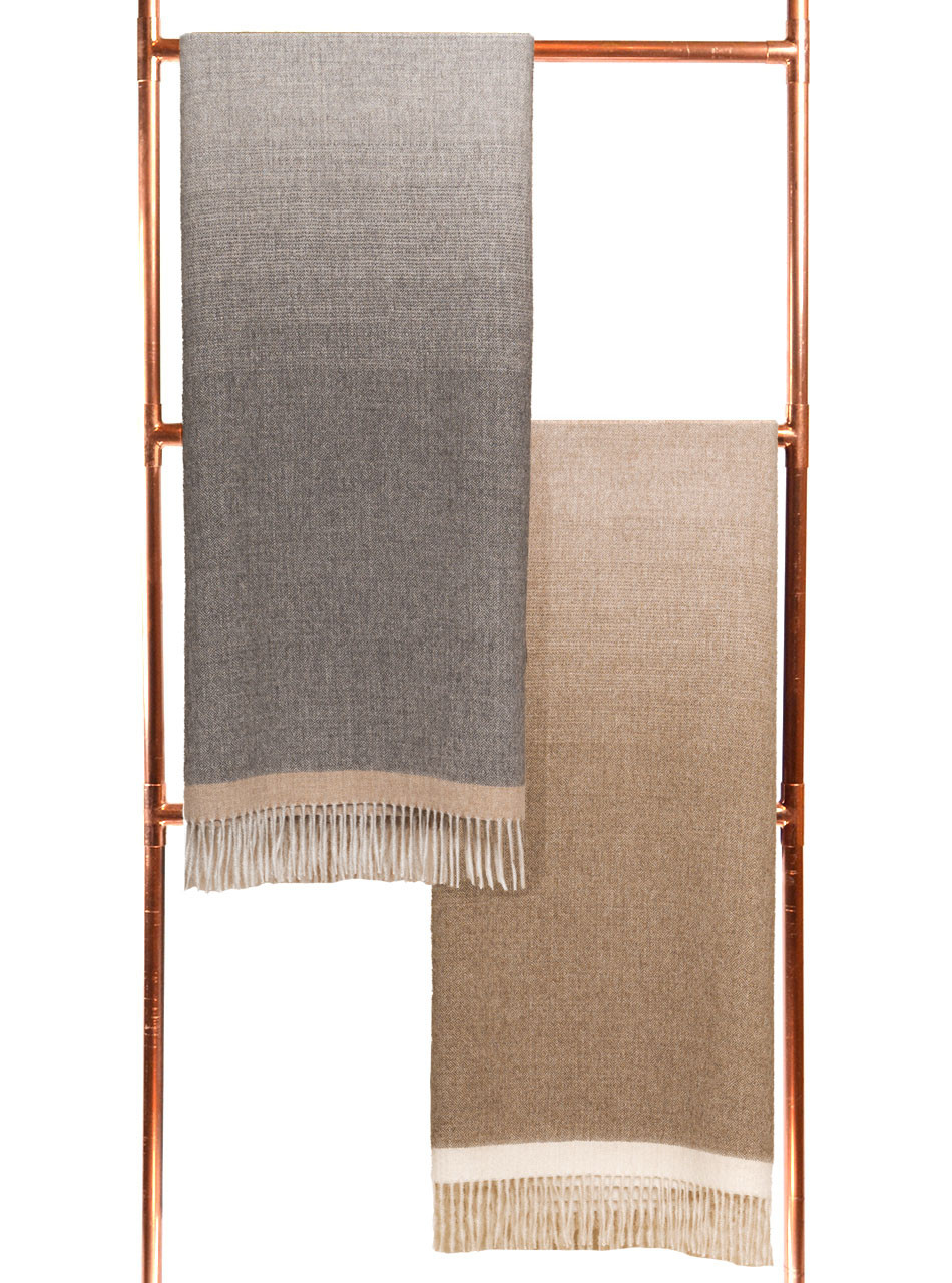 Organic Ombre Baby Alpaca Throws, two colors, main image