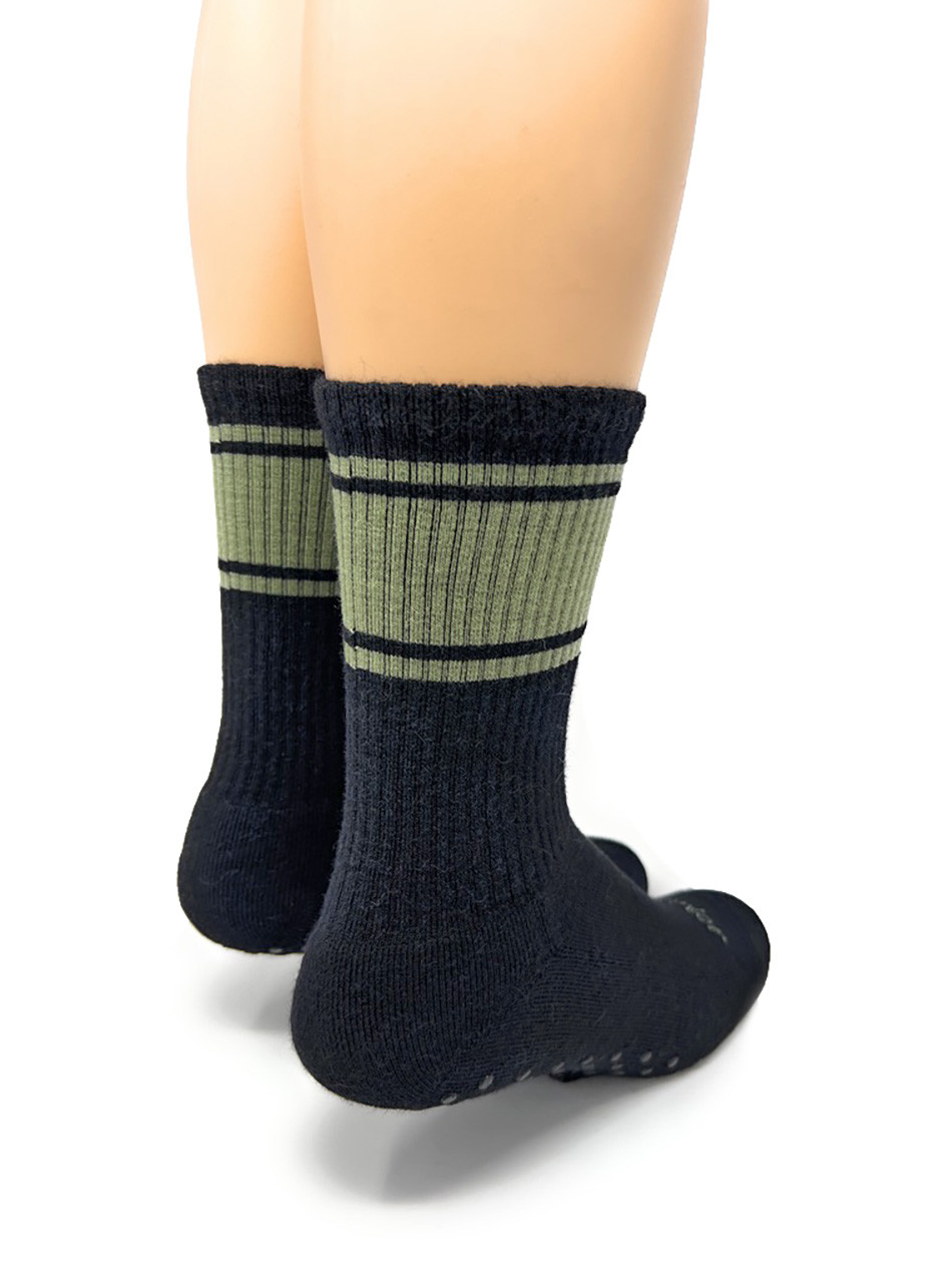 Warrior Retro Crew Grip Socks, heel, back.