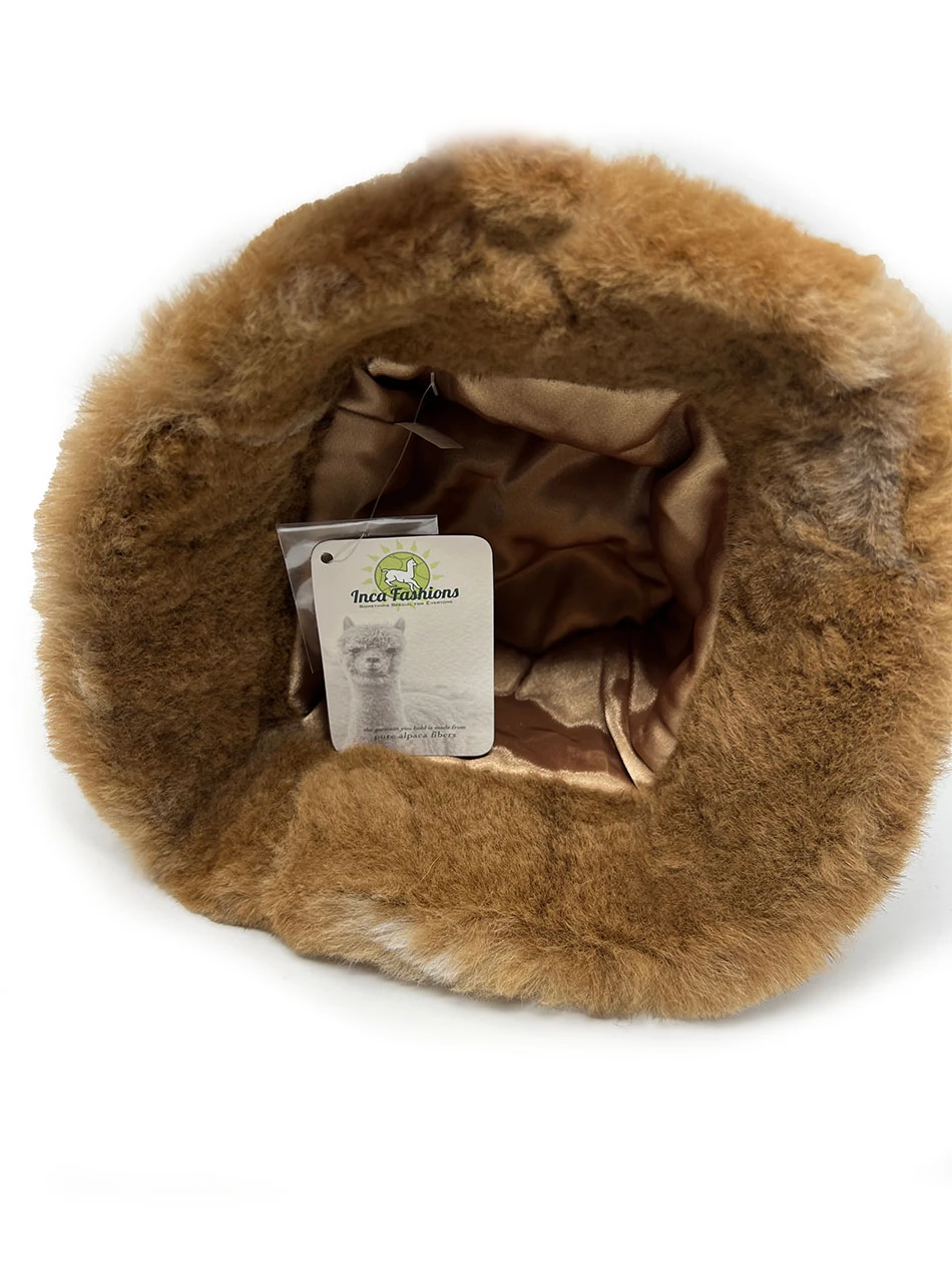 Close-up of satin lining and interior comfort of bucket hat