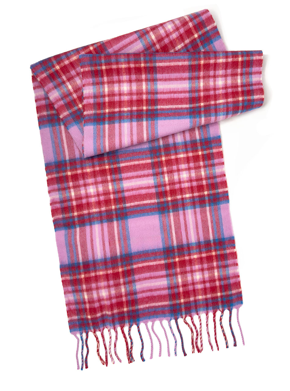 Brushed Baby Alpaca Tartan Scarf, flat.
