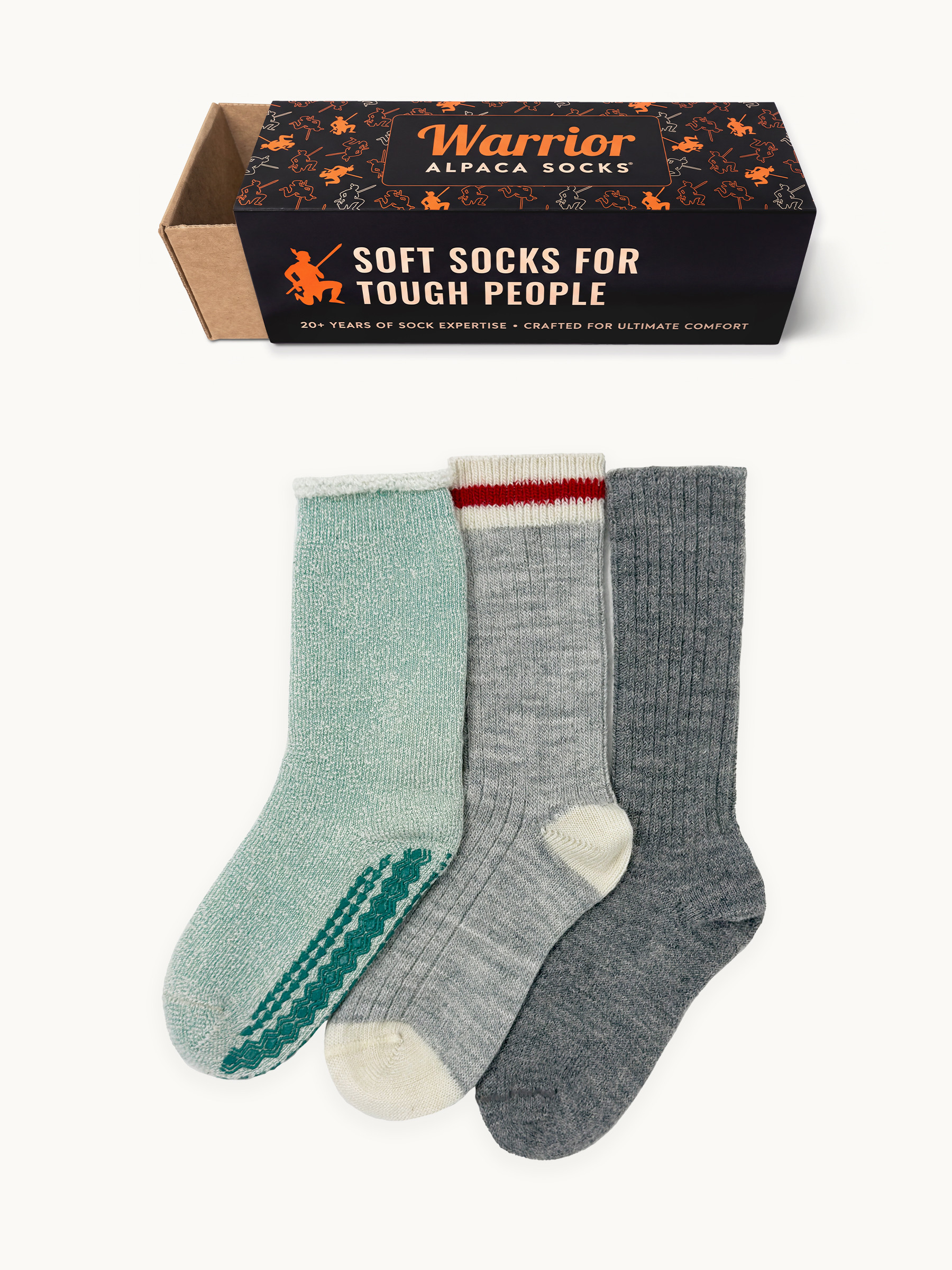 St. Nicholas Alpaca Sock Box for kids flatlay with box