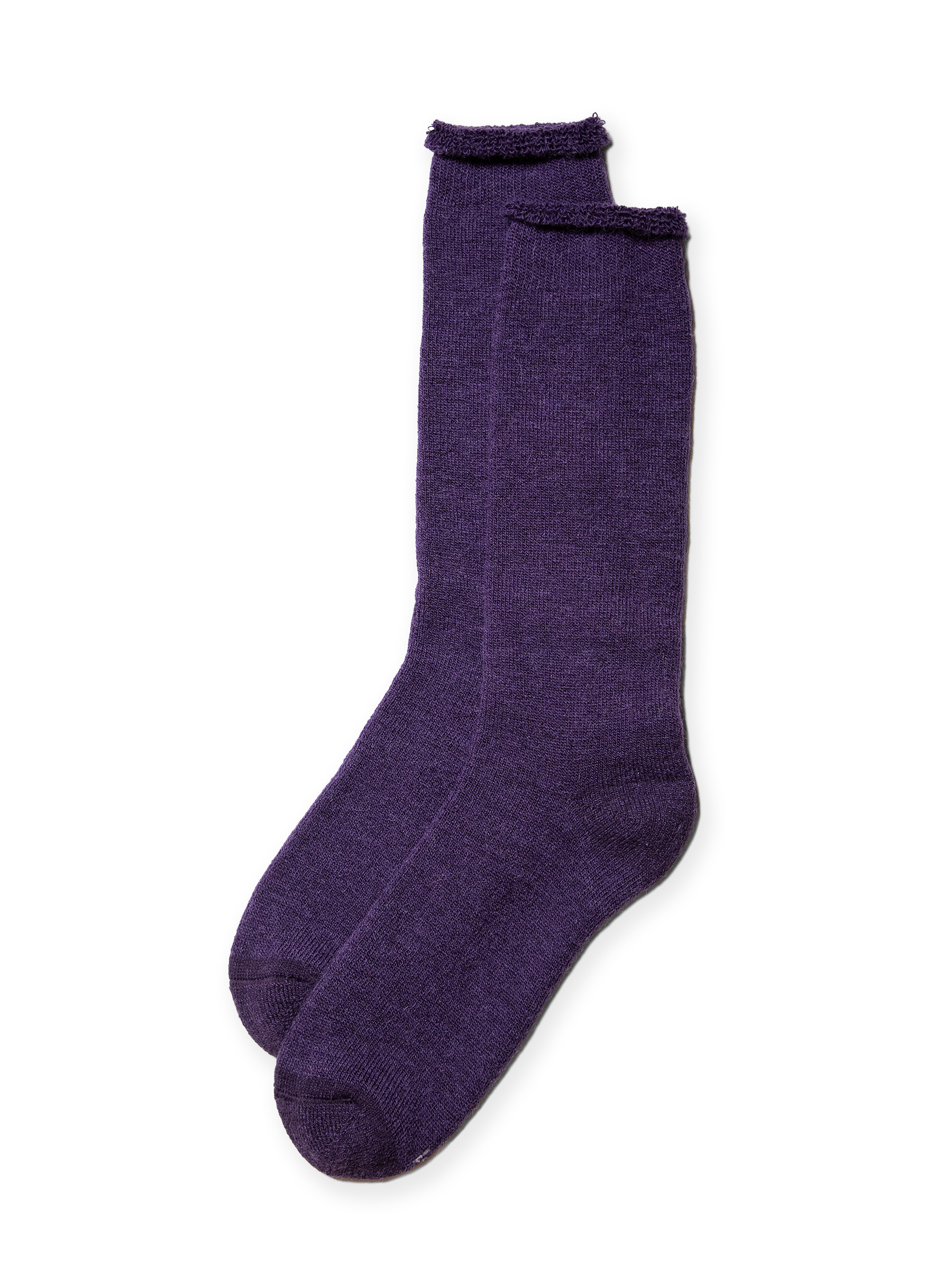 Unbound Roll-Top Alpaca Socks in plum pudding