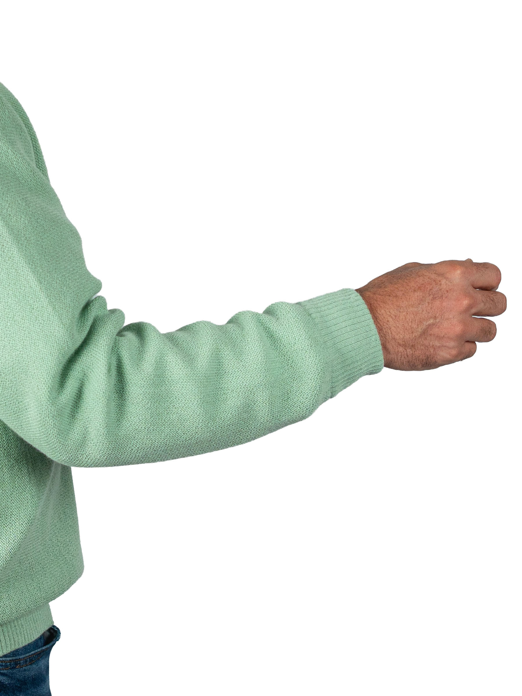 Alpaca Wool V-Neck Sweater, detail and cuff