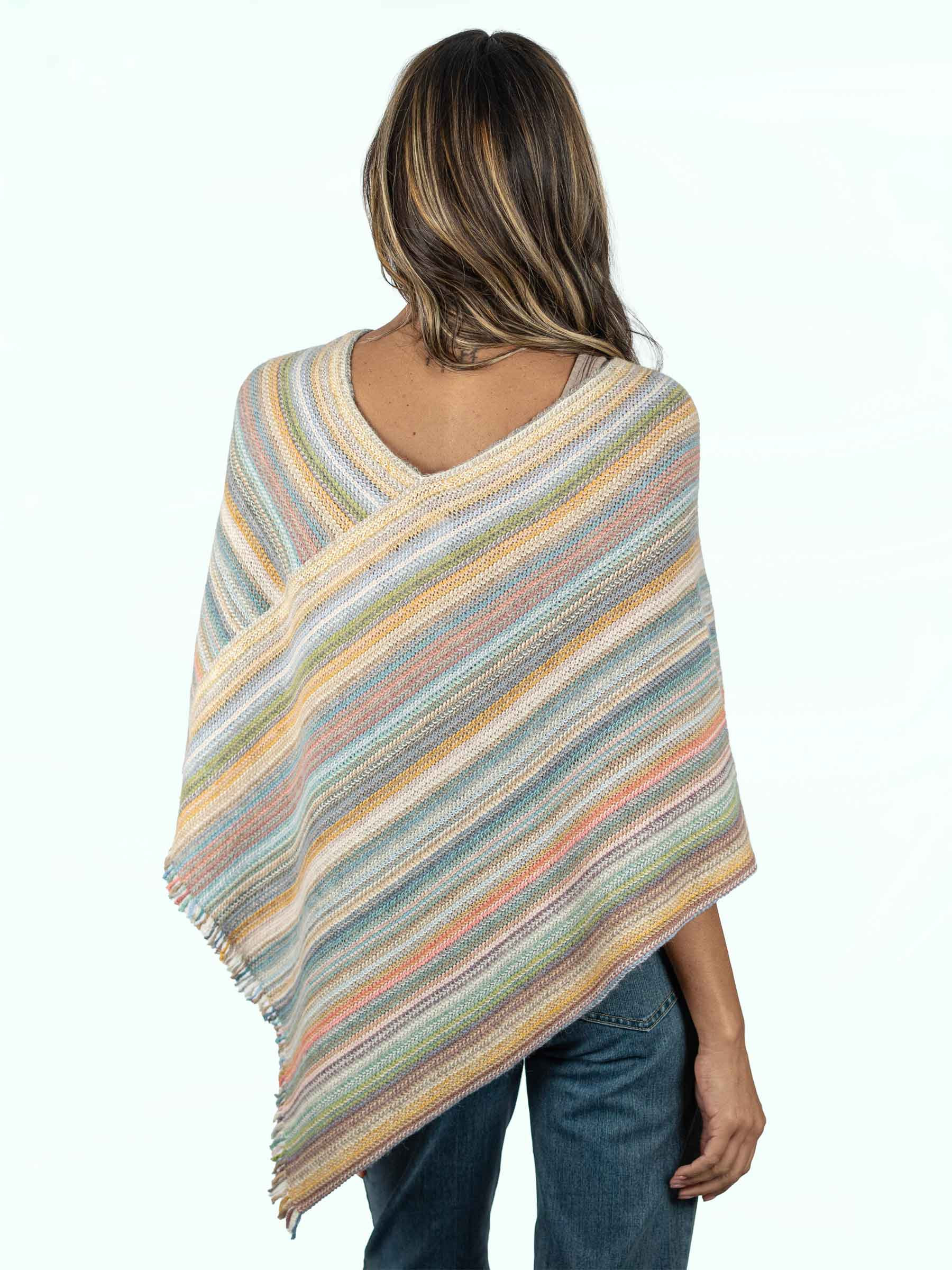 Riviera Baby Alpaca Triangle Poncho on model back