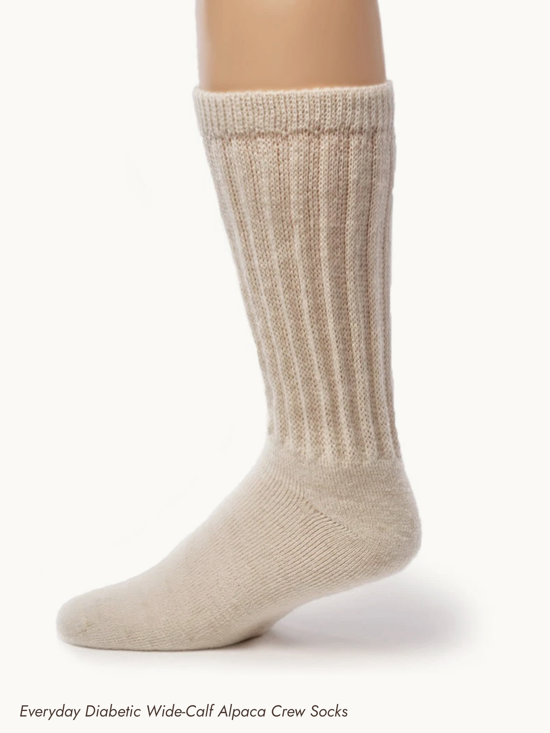 Diabetic Therapeutic Sock Box - Everyday Diabetic Wide-Calf Alpaca Crew Socks