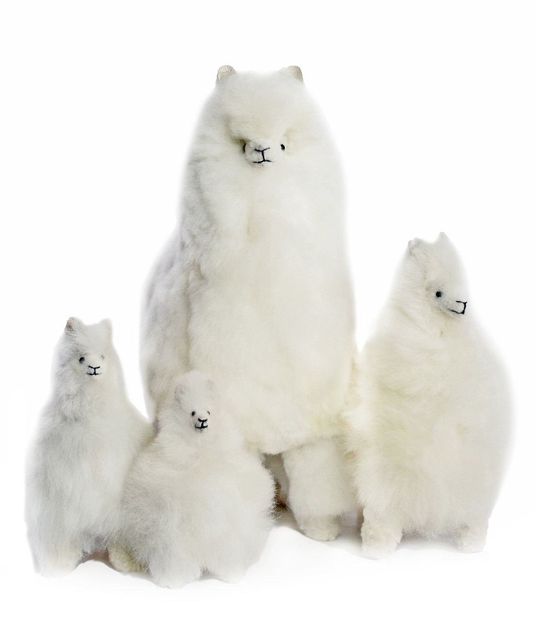 Alpaca Fur Stuffed Animal in natural shades - White