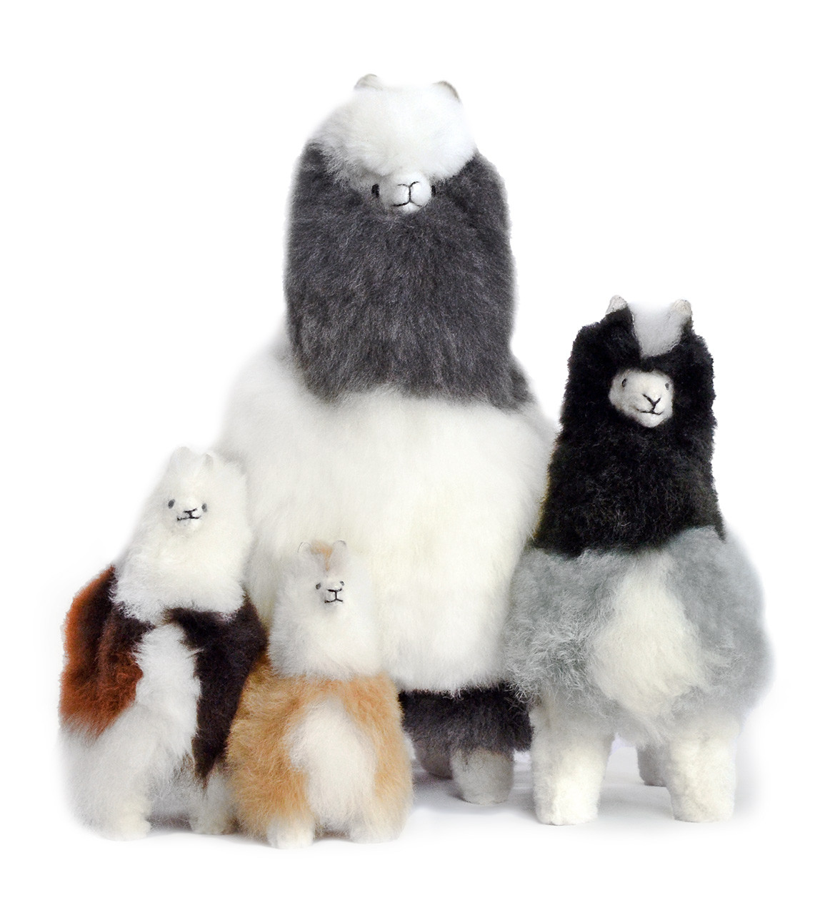 Alpaca Fur Stuffed Animal in natural shades - Multi Color