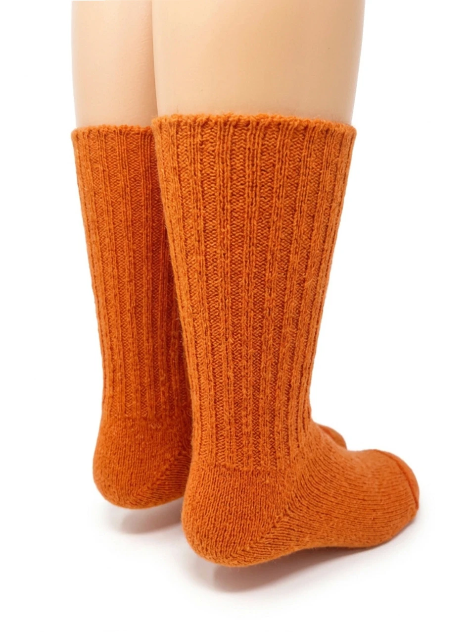 Kids All Day Alpaca Crew Socks, Orange back