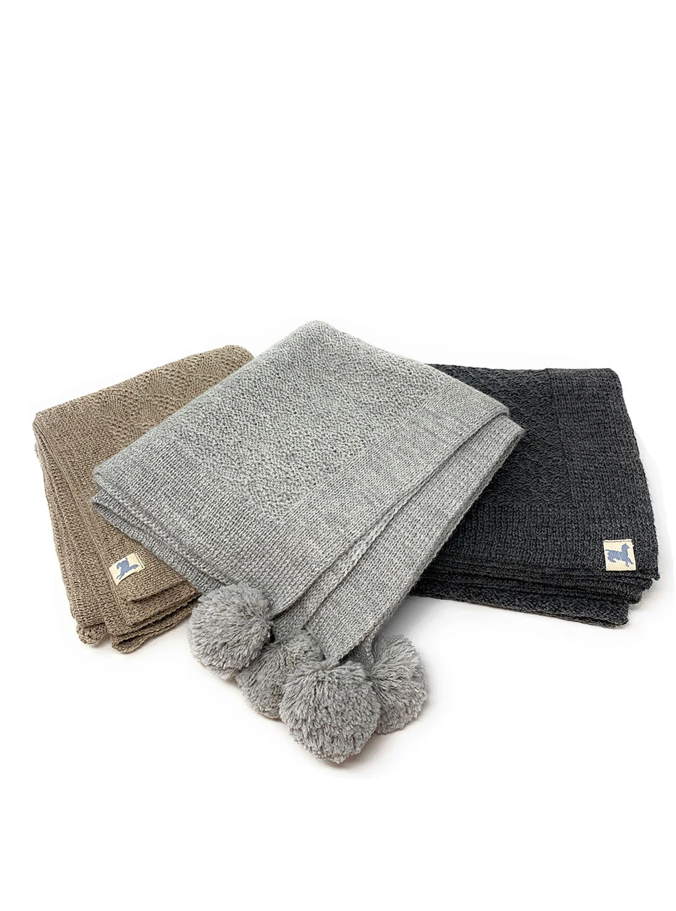 Knit Baby Blankets with Pom Pom Tassels in 100% Baby Alpaca
All Styles 