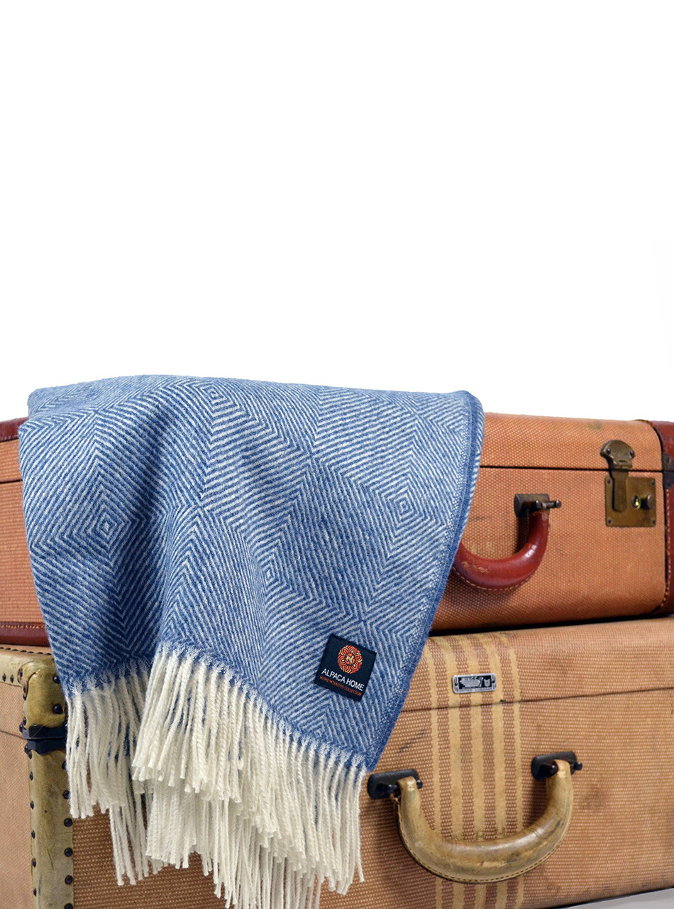 100% Baby Alpaca Monopoly Throw -Travel Blanket
