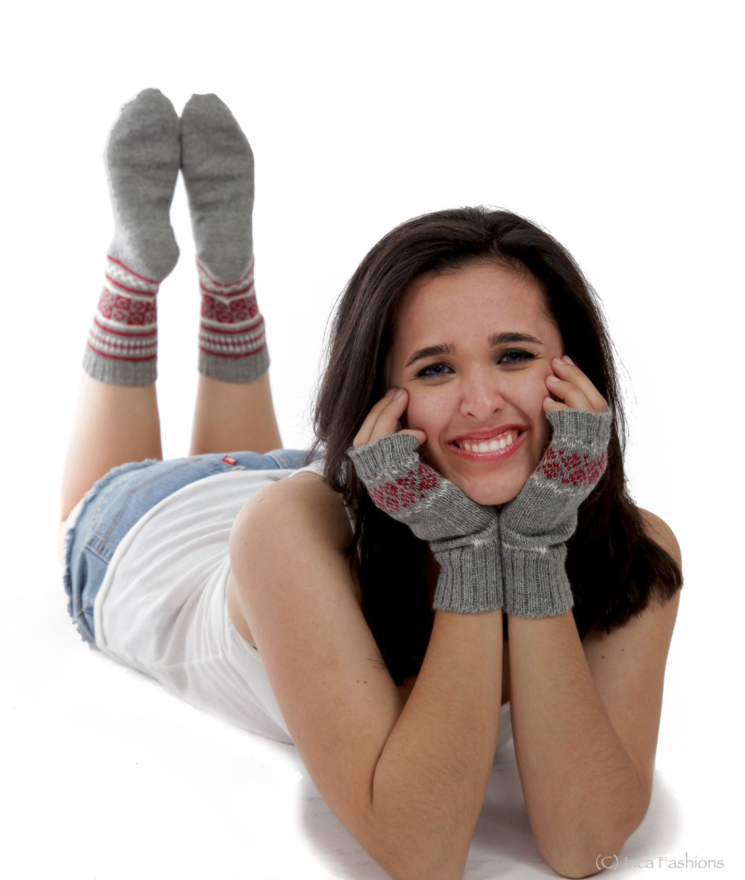 Women's Fair Isle Alpaca Texting Mittens
On model 