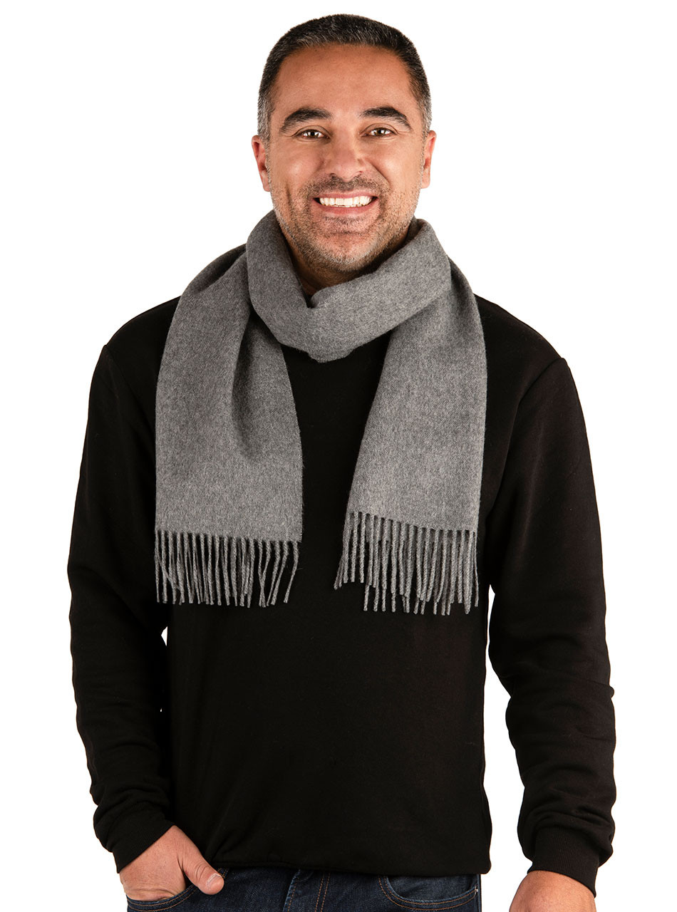 Men's Premium 100% Baby Alpaca Wool Scarf 
On Model Casual