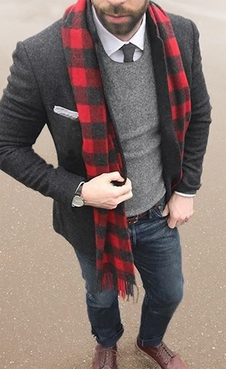 Men's Buffalo Plaid Lumber Jack 100% Baby Alpaca Wool Scarf Red Grey
Lifestyle