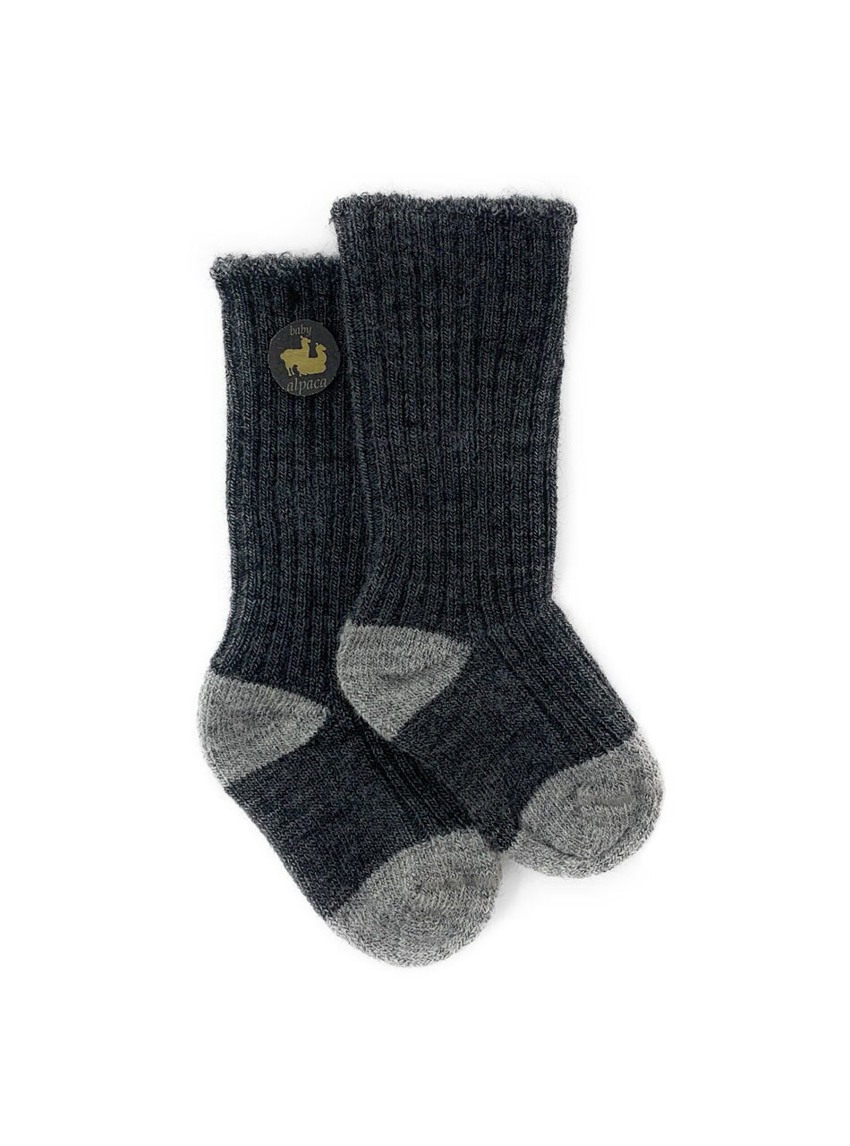 Baby Alpaca Color Block - Dye-Free Infant & Toddler Socks 
Flat View