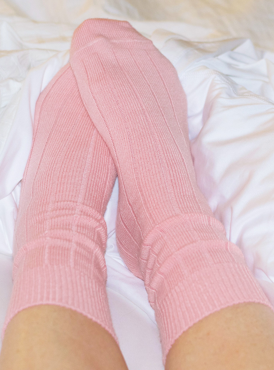 Warrior Alpaca Sleep & Lounge Socks Heel, On feet