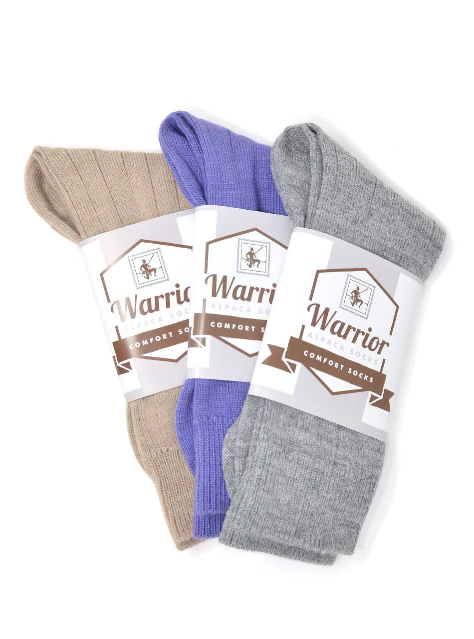Warrior Alpaca Sleep Socks in packaging.