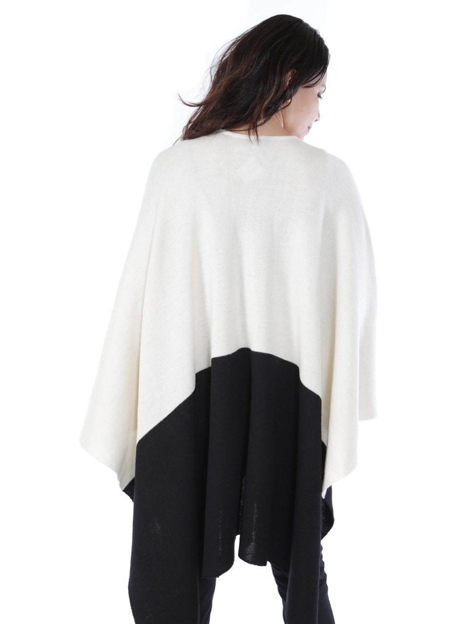 Women's Newport Colorblock Baby Alpaca Cape Back