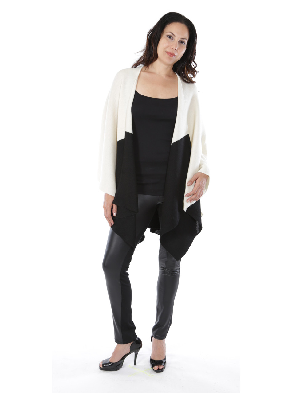 Women's Newport Colorblock Baby Alpaca Cape Full Size