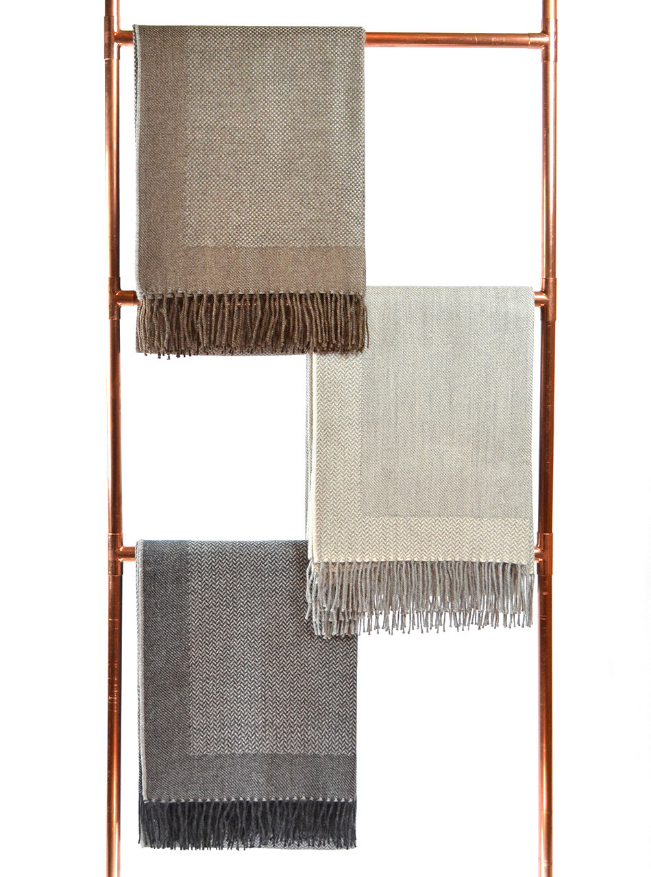 100% Baby Alpaca Wool Reversible Throw Blanket, main.
