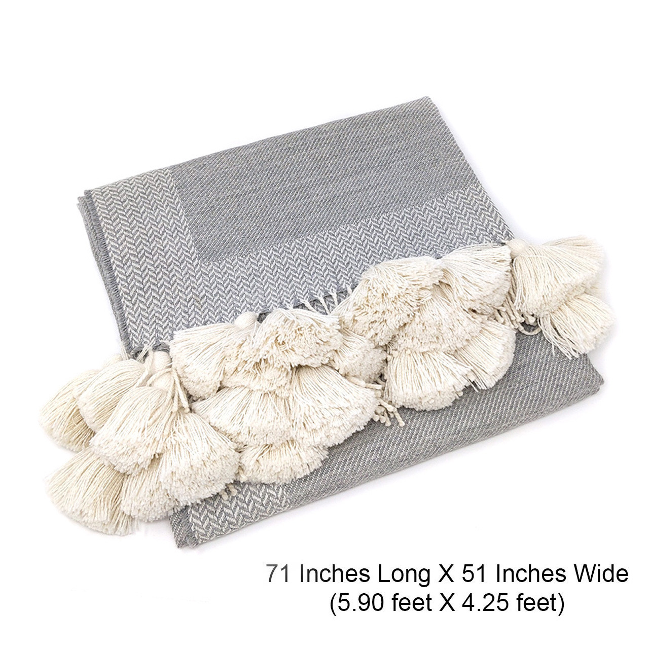 Cloud9 Tassel Frame Reversible Premium Baby Alpaca Throw Blanket - Size