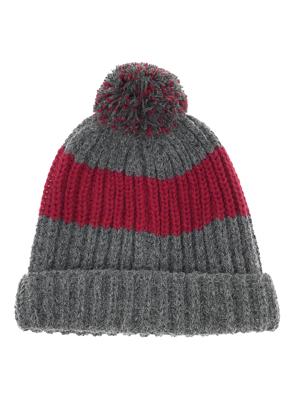 Vintage Beanie / Tossle Cap - Alpaca & Acrylic
Cranberry & Coal