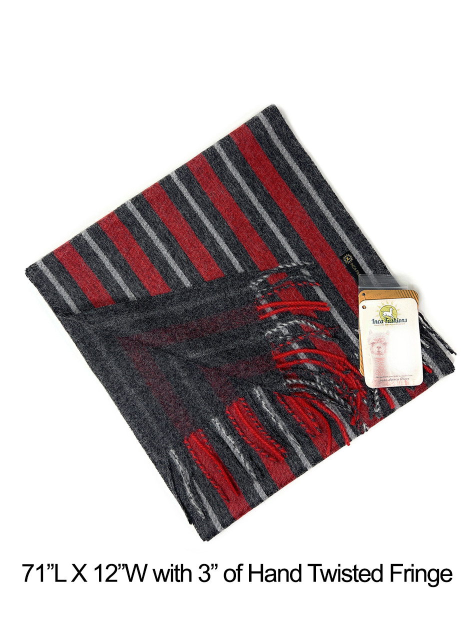 100% Alpaca Scarf Regent Stripe Double Sided
Flat with size