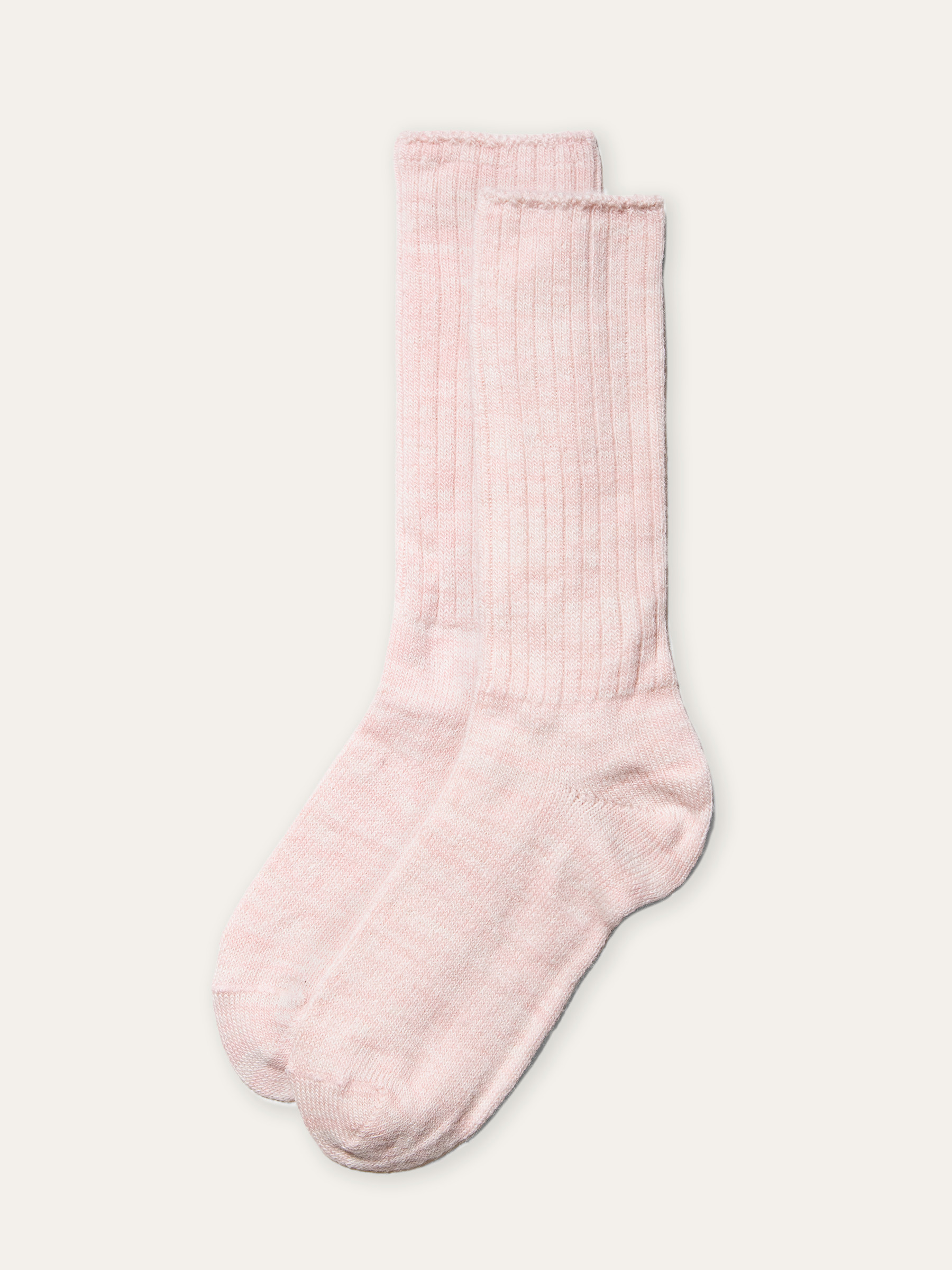 Women's Lodge Marled Alpaca Crew Socks in rose ivory