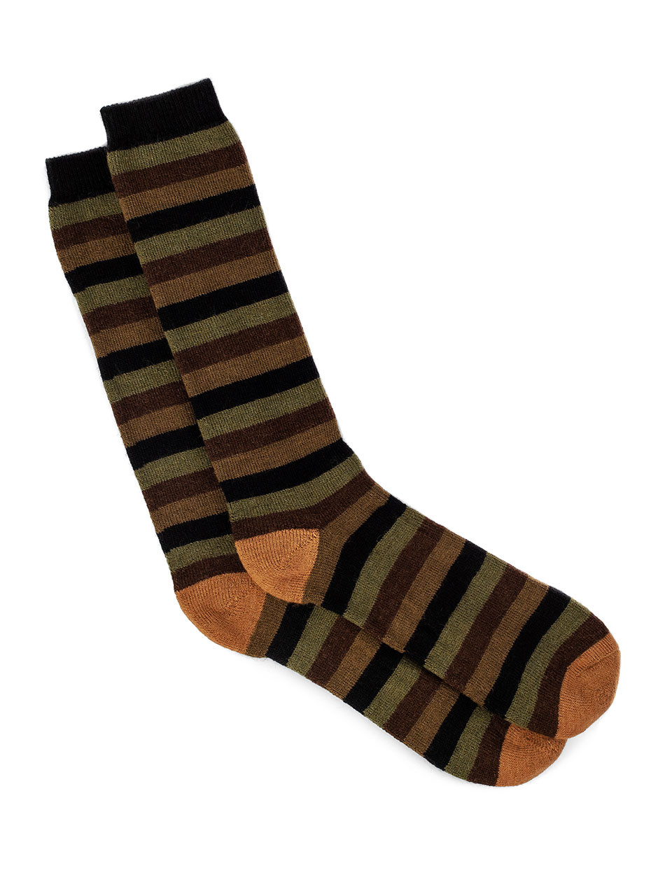 Lifesaver Stripe Terry Alpaca Socks - Flat