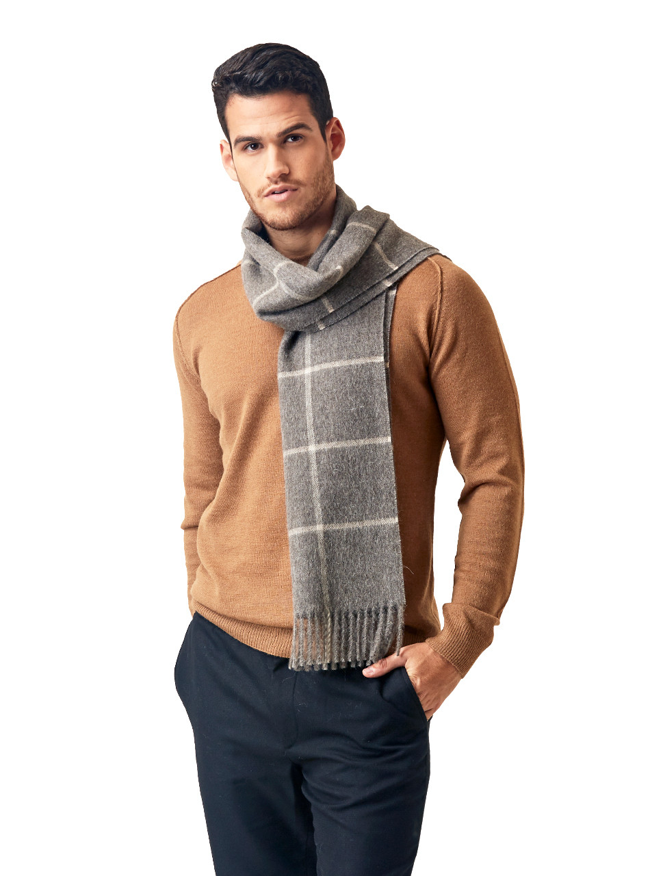 Lightweight Hypoallergenic Baby Alpaca Scarf on Man