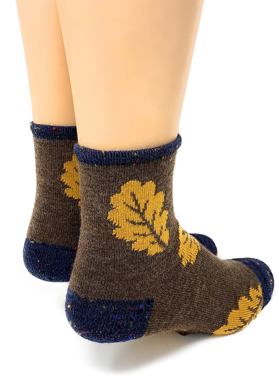 Botanical Harvest Oak Leaf  Alpaca Wool Ankle Socks
Heel