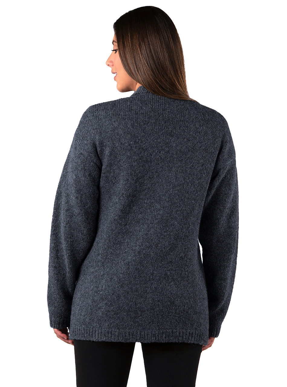 Alpaca and Wool Ladies Button Down Cardigan
On Model Back