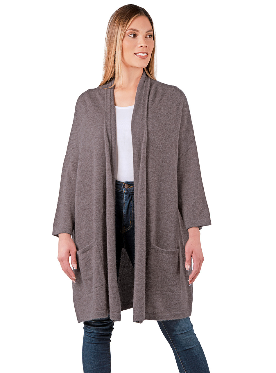 Baby Alpaca Wool Duster Cardigan EM21-001 Dye Free 
Front