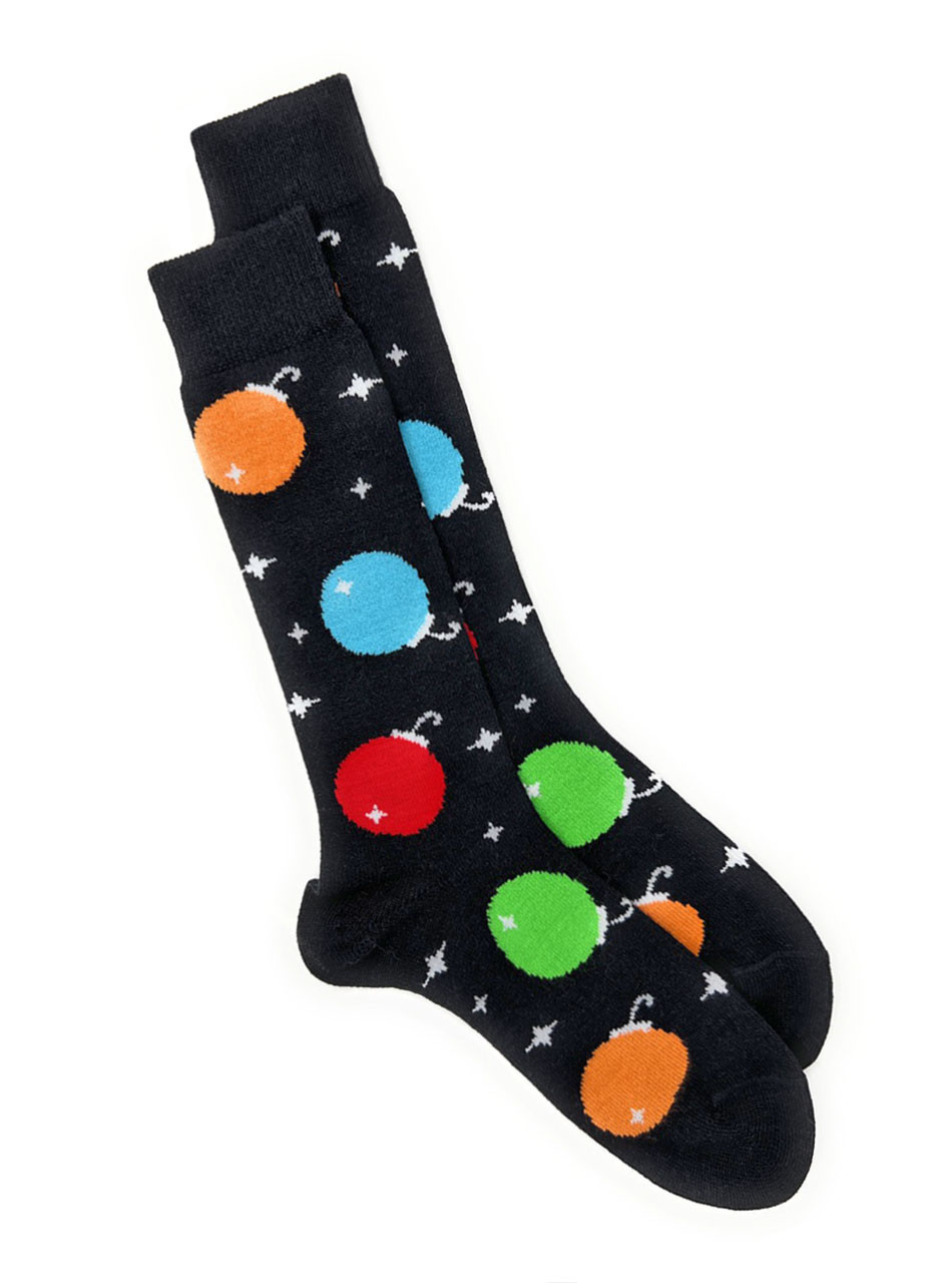 Christmas Tree Ornament - Festive Alpaca Socks - Flat.