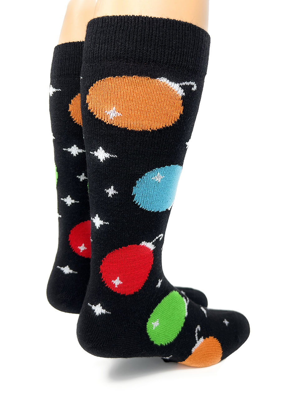 Christmas Tree Ornament - Festive Alpaca Socks - showing heel and leg cuff.