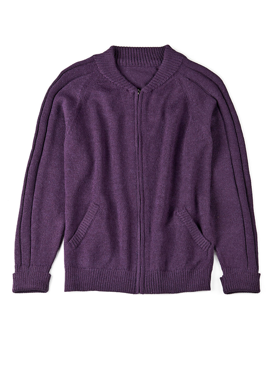 Mister Rogers Zip Cardigan Sweater with Pockets flat.