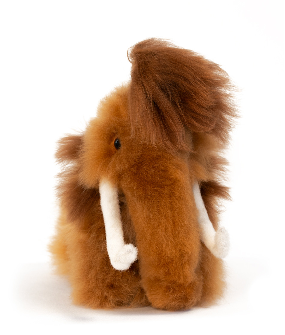 American Mammoth Alpaca fur plush stuffed animal, front.