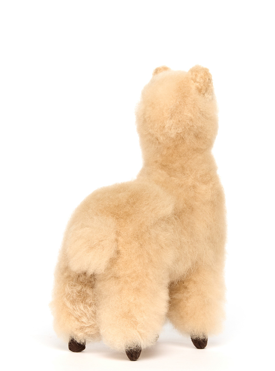 Lifelike Alpaca Fur Stuffed Animal 12-inch Front by OriginAlpaca - Cria Back.