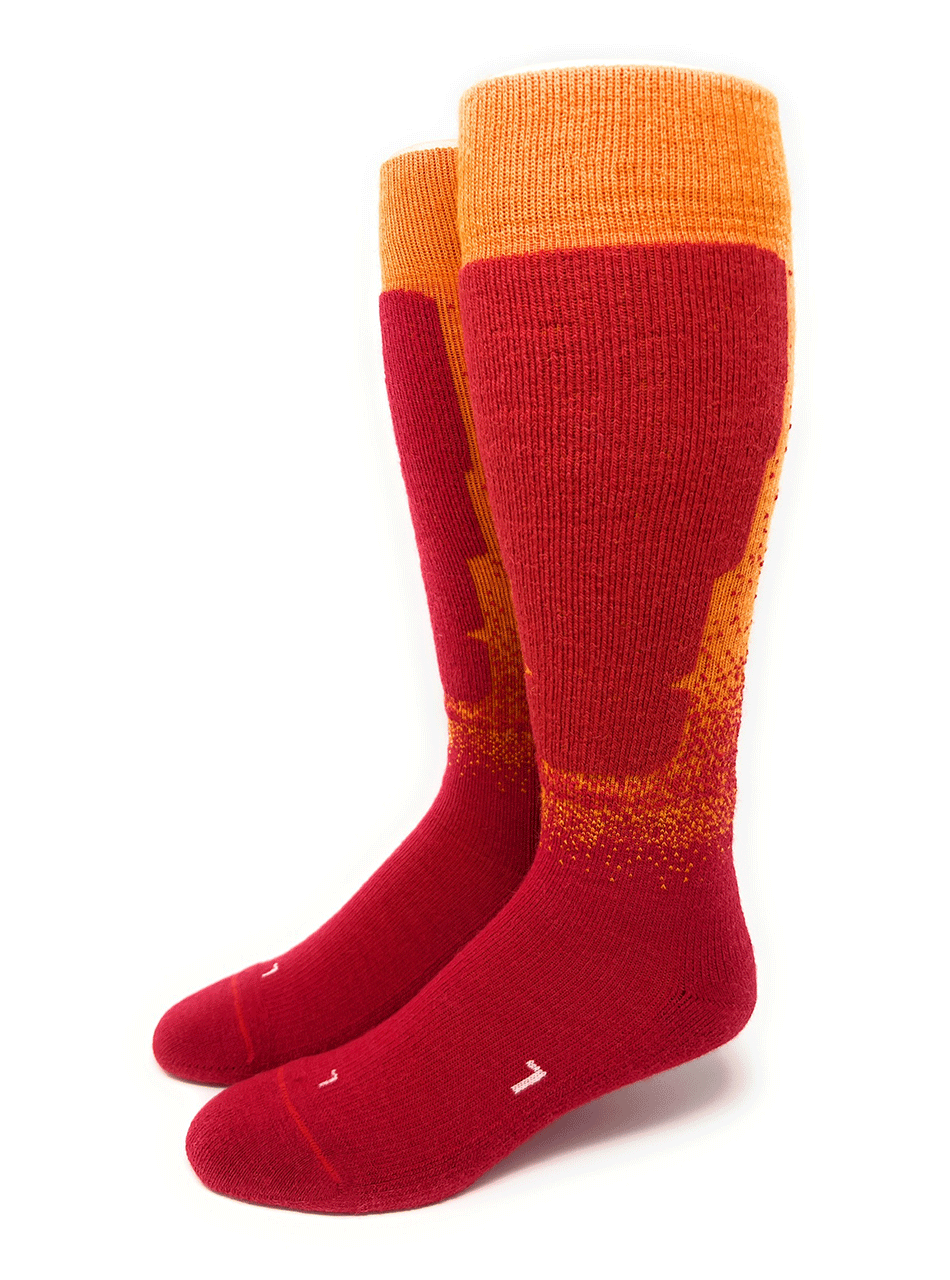 Ski & Snowboard Alpaca Socks Red/Orange, Main Image.