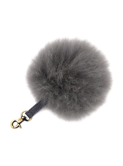 INCT Alpaca Love Heart Shaped Fur Keychain Black